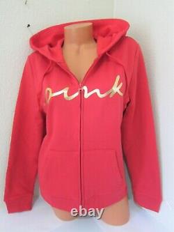 BLING LOT Victoria Secret Pink RED FOIL LOGO FULL ZIP HOODIE LEGGING PANT XL SET