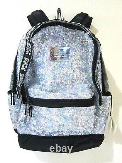 BLING Victoria Secret Pink IRIDESCENT RAINBOW SEQUIN CARRY ON BACKPACK BOOK BAG