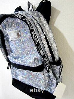 BLING Victoria Secret Pink IRIDESCENT RAINBOW SEQUIN CARRY ON BACKPACK BOOK BAG