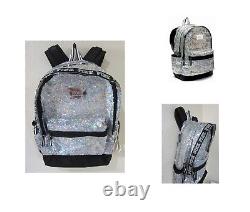 BLING Victoria Secret Pink IRIDESCENT RAINBOW SEQUIN CARRY ON BACKPACK BOOK BAG