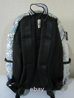 BLING Victoria Secret Pink IRIDESCENT RAINBOW SEQUIN CARRY ON BACKPACK BOOK BAG