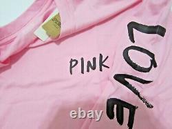 LOT Victoria Secret Pink DAISY BRUSHED BLACK LOGO TEE SHIRT CAMPUS PANT 2XL SET