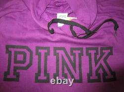 LOT Victoria Secret Pink LOGO PULLOVER HOODIE BLACK RAINBOW LEGGING PANT XL SET