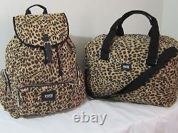 Lot VICTORIA SECRET PINK @ Leopard Stud BOOK BACKPACK + CARRY ON Mini DUFFLE BAG