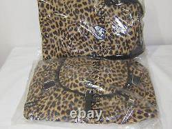 Lot VICTORIA SECRET PINK @ Leopard Stud BOOK BACKPACK + CARRY ON Mini DUFFLE BAG