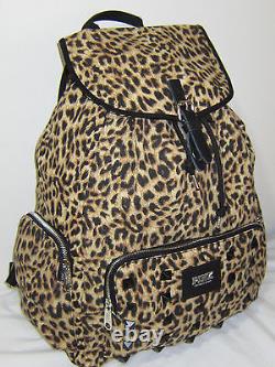 Lot VICTORIA SECRET PINK @ Leopard Stud BOOK BACKPACK + CARRY ON Mini DUFFLE BAG