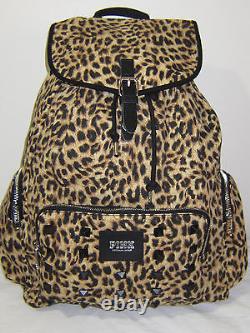 Lot VICTORIA SECRET PINK @ Leopard Stud BOOK BACKPACK + CARRY ON Mini DUFFLE BAG