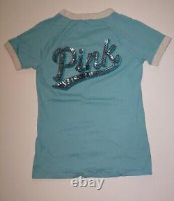 New! VICTORIA SECRET PINK Bling Logo T-Shirt and Leggings Outfit Set X-Small
