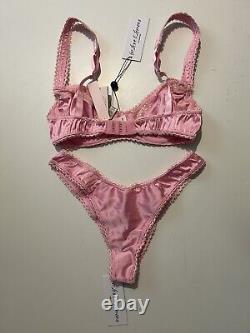 Nwt Victoria Secret For Love & Lemons Posie Bra Xs & Thong Panty S Pink Set