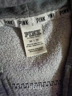 PINK-Victoria Secret Bling Tropical flower full zip hoodie/Capri Sweats Set XS