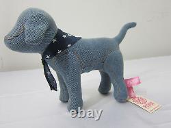 RARE NEW Victoria Secret Pink DENIM BLUE STAR SCARF BANDANA MINI DOG COLLECTIBLE