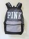 RARE Victoria Secret Pink BLACK GRAY MARL CAMPUS CARRYON BACKPACK BOOK BAG LARGE