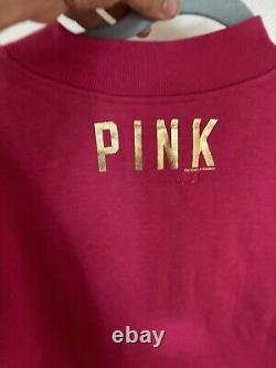 RARE Victorias Secret Pink Sequins Bling Varsity Jacket Fleece LIM. ED HTF L