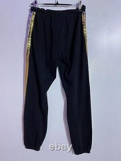 Rare Victoria Secret Pink Hoodie Joggers XS SET Campus 86 Sequin Bling 1/4 Zip