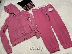 Rare vintage victorias secret pink sequin tracksuit set small