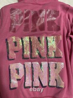 Rare vintage victorias secret pink sequin tracksuit set small