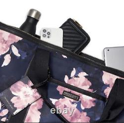 VICTORIA'S SECRET Pink Floral Getaway Overnight Weekender Duffle Crossbody Bag