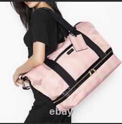 VICTORIA'S SECRET Pink Floral Getaway Overnight Weekender Duffle Crossbody Bag