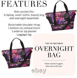 VICTORIA'S SECRET Pink Floral Getaway Overnight Weekender Duffle Crossbody Bag