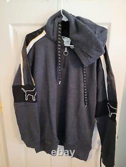 Victoria Secret Campus Sherpa Hood Dog Hoodie Pullover Size Large