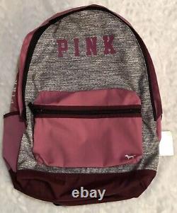 Victoria Secret Dark Pink & Marl Large Campus Backpack NWT