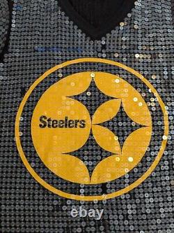 Victoria Secret PINK NFL Steelers Jersey Sequins Women's Size M/L RARE Shirt