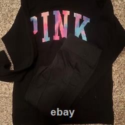 Victoria Secret PINK Outfits Medium/ Large LOT OF 4 2 Sweat shirt Yoga Leggings/