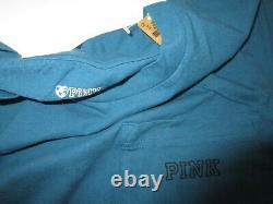 Victoria Secret Pink BLUE CORAL DOG LOGO TEE SHIRT XL BOYFRIEND PANT L COZY SET