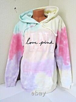 Victoria Secret Pink FREYA TIE DYE LOGO PULLOVER HOODIE LEGGING PANT XL 2XL SET