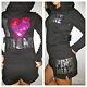 Victoria Secret Pink Hoodie & Shorts Bling Silver MIAMI heat pool party Sequin S