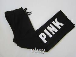 Victoria Secret Pink LOGO PULLOVER 3/4 ZIP PULLOVER HOODIE BOYFRIEND PANT L SET