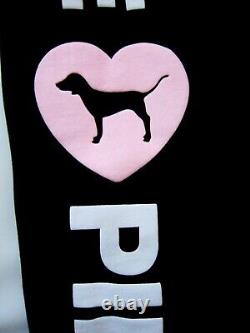 Victoria Secret Pink ORIGINALS NEON HEART DOG PULLOVER HOODIE PANT M L or XL SET