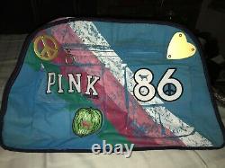 Victoria's Secret PEACE LOVE PINK Roll Wheel DUFFEL BAG Luggage DOG NUT Hippie