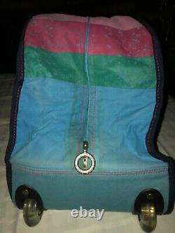 Victoria's Secret PEACE LOVE PINK Roll Wheel DUFFEL BAG Luggage DOG NUT Hippie