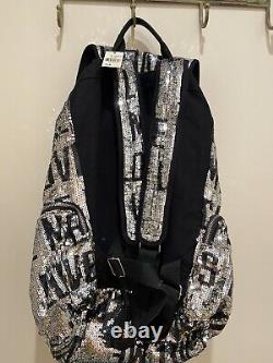 Victoria's Secret PINK Fashion Show Bling Sequin KISS Canvas Backpack Large NWT