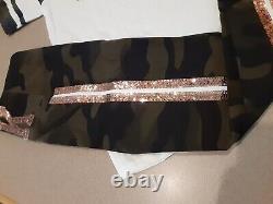 Victoria's Secret Pink Camo Bling Rose Gold Tee& & Camo Bling Leggings Htf