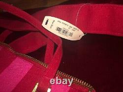 Victoria's Secret Pink & Red Stripe Canvas Tote/Beach/Shoulder Bag NWOT