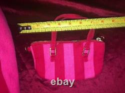 Victoria's Secret Pink & Red Stripe Canvas Tote/Beach/Shoulder Bag NWOT