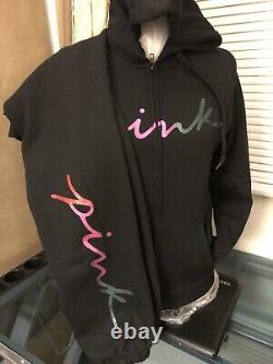 Victoria secret pink Large Rainbow Bling Sweat & Hoodie Set NEW S