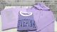 Victorias Secret PINK Bling Zip Hoodie Pants T Shirt 3PC Set New Large Free Ship