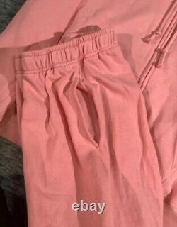 Victorias Secret Pink Full Zip Hoodie Shorts & Tee Shirt 3pc LXL CoralPeach NWT