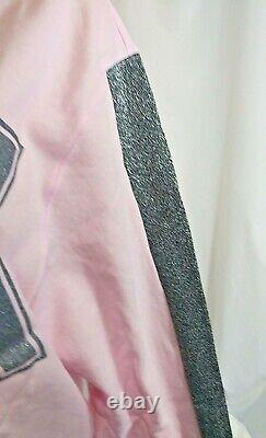 Victorias Secret Pink GRAPHIC SHIMMER BLING Slouchy Campus Crew Sweatshirt NWT S