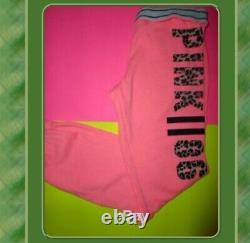 Victorias Secret Pink Hoodie Sweats pants set Neon Leopard Small/XS
