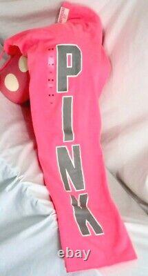 Victorias Secret Pink NEON GRAPHIC Boyfriend Pants Super Soft Sweatpants NWT M