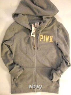 Victorias Secret Pink Pittsburgh Steelers Bling Zip Up Hoodie Sweats XS S HOT