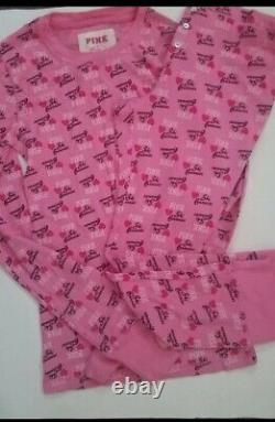 Victorias Secret Pink Thermal Legging Top Set Medium Large Ski Bunnies