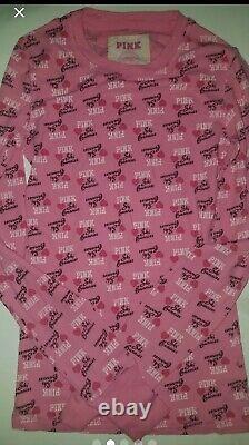 Victorias Secret Pink Thermal Legging Top Set Medium Large Ski Bunnies