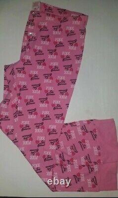 Victorias Secret Pink Thermal Legging Top Set Medium Large Ski Bunnies