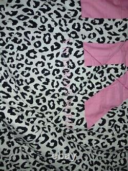 Vintage Leopard /Cheetah Print Victorias Secret Pink Quilted Blanket F/Q -D/X