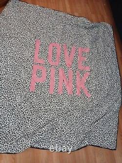 Vintage Leopard /Cheetah Print Victorias Secret Pink Quilted Blanket F/Q -D/X